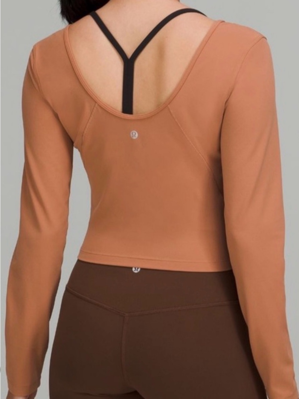 Lululemon Long-Sleeve Scoop Back Crop Top - Rust